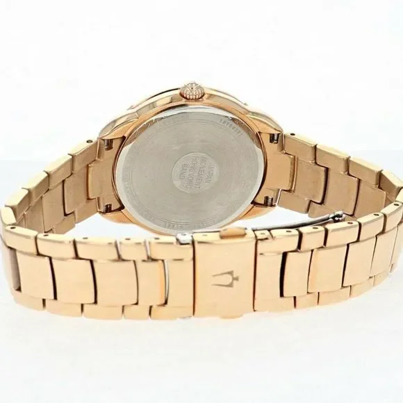 SALE! Bulova Quartz Diamond Accest Rose Gold Watch